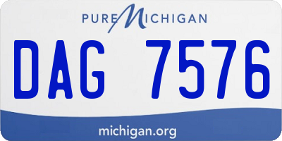 MI license plate DAG7576