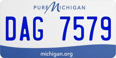 MI license plate DAG7579