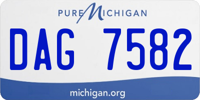 MI license plate DAG7582