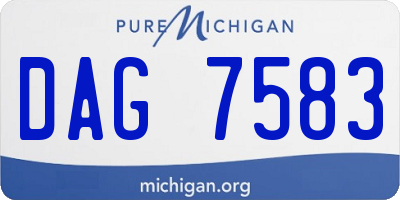 MI license plate DAG7583