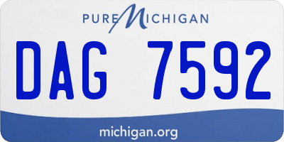 MI license plate DAG7592