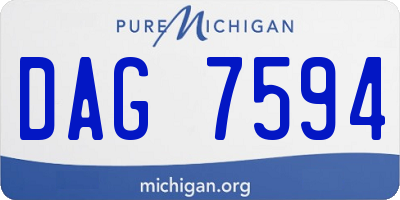 MI license plate DAG7594