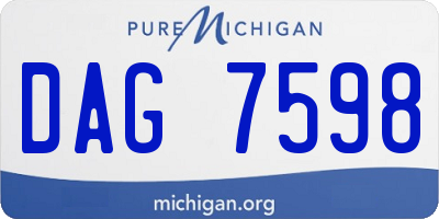 MI license plate DAG7598