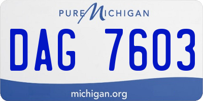 MI license plate DAG7603
