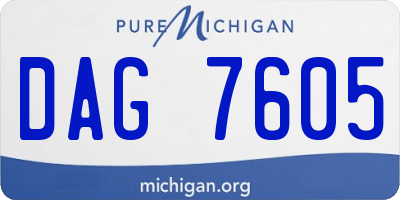 MI license plate DAG7605