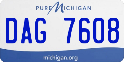 MI license plate DAG7608