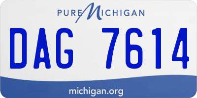 MI license plate DAG7614