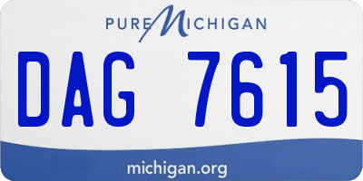 MI license plate DAG7615