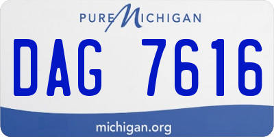 MI license plate DAG7616