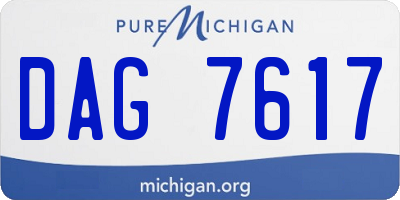 MI license plate DAG7617