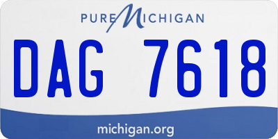 MI license plate DAG7618