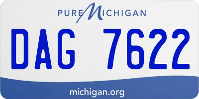 MI license plate DAG7622