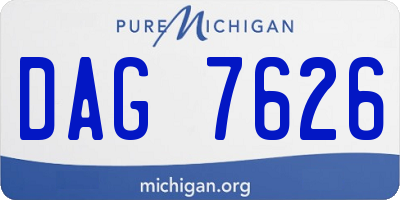 MI license plate DAG7626