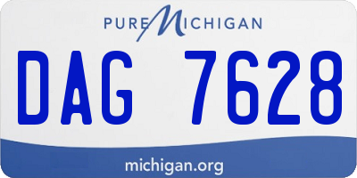 MI license plate DAG7628