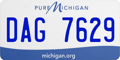 MI license plate DAG7629