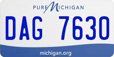 MI license plate DAG7630