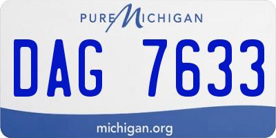 MI license plate DAG7633