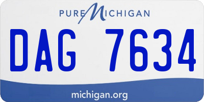 MI license plate DAG7634
