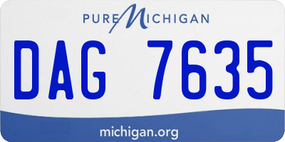 MI license plate DAG7635