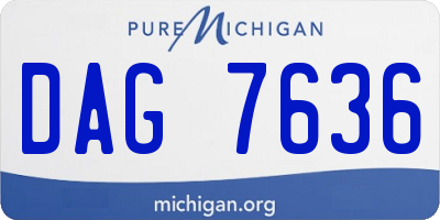 MI license plate DAG7636