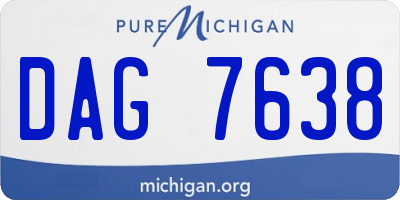 MI license plate DAG7638