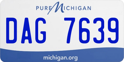 MI license plate DAG7639