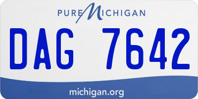 MI license plate DAG7642