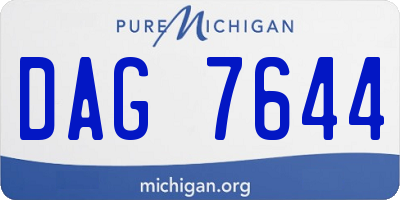 MI license plate DAG7644