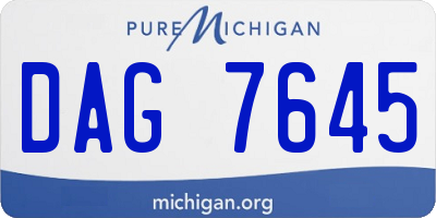 MI license plate DAG7645
