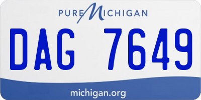 MI license plate DAG7649
