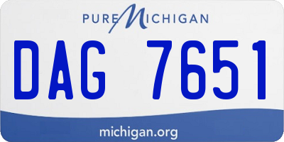 MI license plate DAG7651