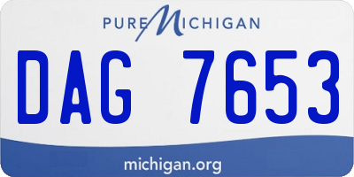 MI license plate DAG7653