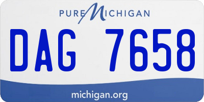 MI license plate DAG7658