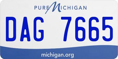 MI license plate DAG7665