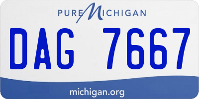 MI license plate DAG7667