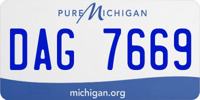 MI license plate DAG7669