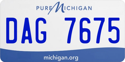 MI license plate DAG7675
