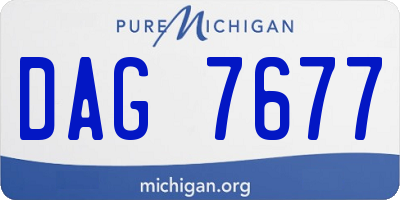 MI license plate DAG7677
