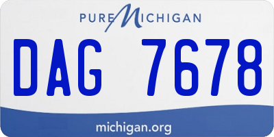 MI license plate DAG7678