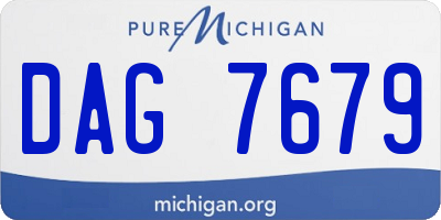 MI license plate DAG7679