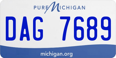 MI license plate DAG7689