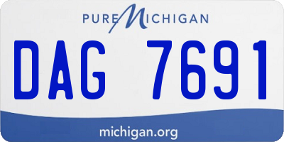 MI license plate DAG7691