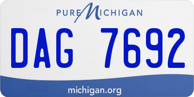 MI license plate DAG7692