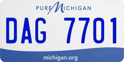 MI license plate DAG7701