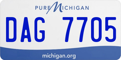 MI license plate DAG7705