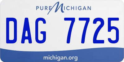 MI license plate DAG7725