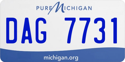 MI license plate DAG7731