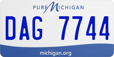 MI license plate DAG7744