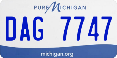 MI license plate DAG7747