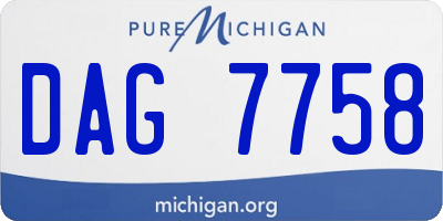 MI license plate DAG7758